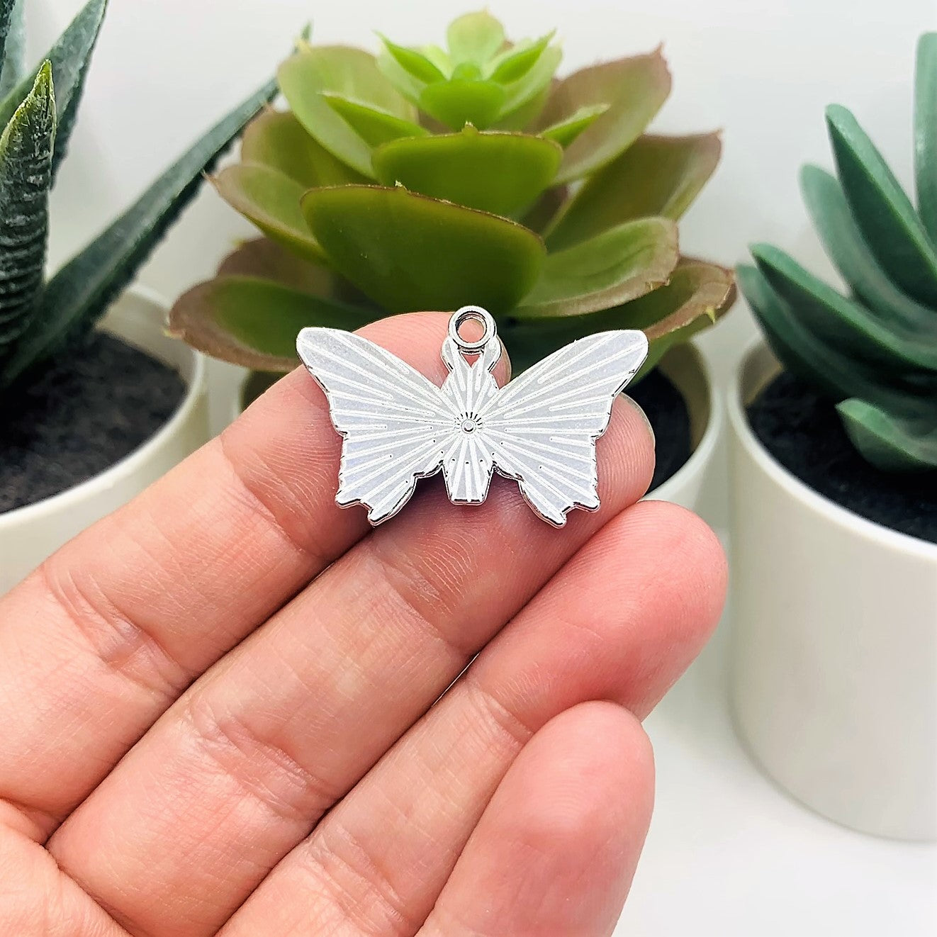 Silver Moth Coffin with Skulls Charms, 20x30mm