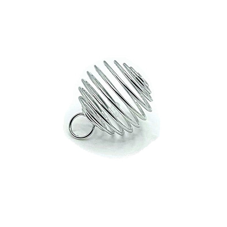 Antique Silver Spiral Lantern Bead Cages, 29x25mm