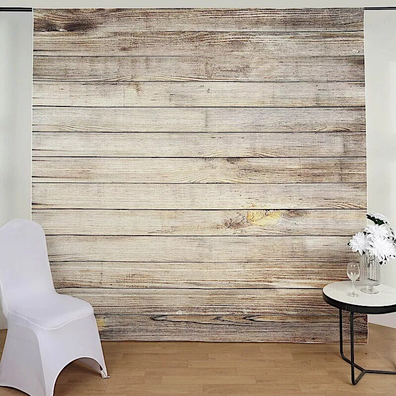 8 ft Natural Wood Design Printed Vinyl Photo Backdrop Banner Party Decorations