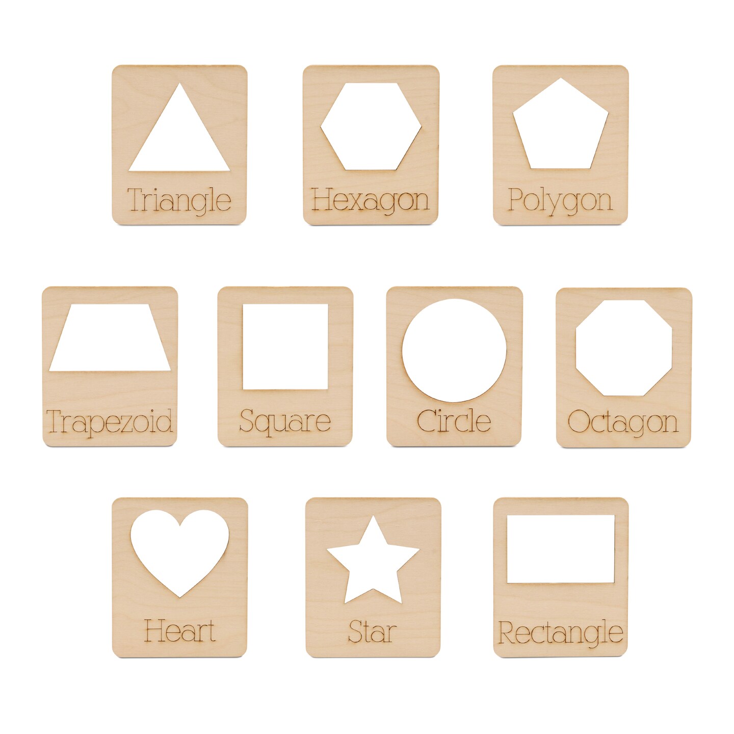 Set of 10 Eco-friendly Geometric Stencils for Painting & DIY Crafts |Woodpeckers