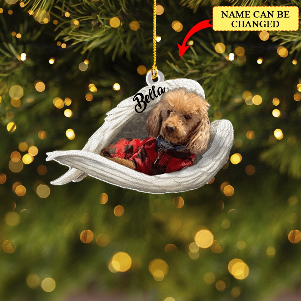 Talataca White Westie Memorial Ornament - Flat 2D West Highland Terrier With Angel Wings Car Mirror Charm Or Christmas Tree Decoration