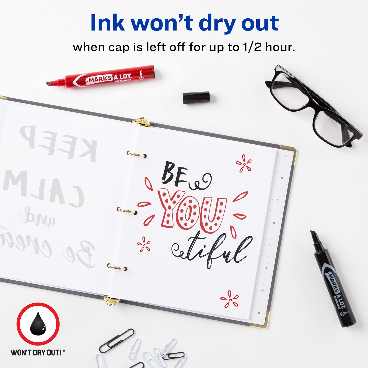 Avery Marks-A-Lot Permanent Markers, Regular Desk-Style Size, Chisel Tip, Water and Wear Resistant, 24 Assorted Markers (98187)