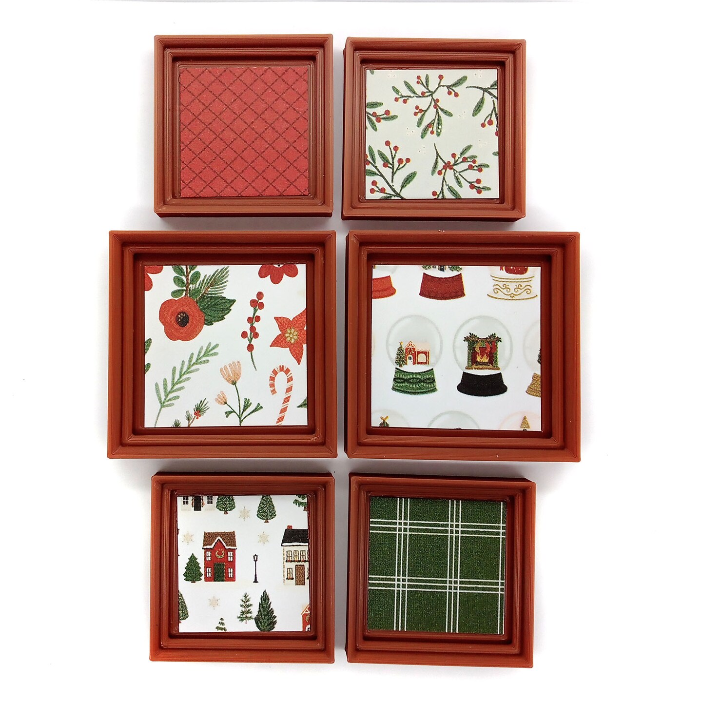 Miniature Christmas Art for Dollhouse Walls, 6 pcs, 1-2 inches wide, Adorabilities