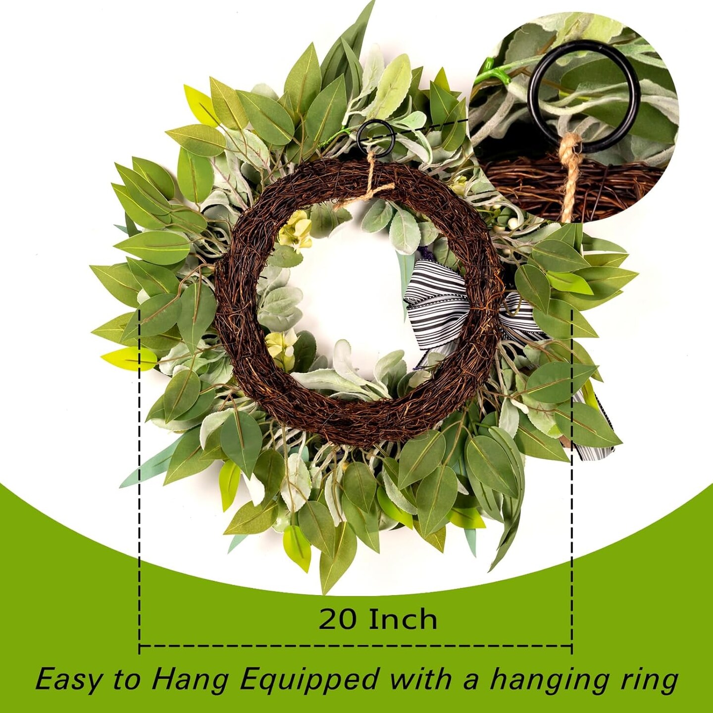 Lambs Ear Spring Wreaths for Front Door All Season