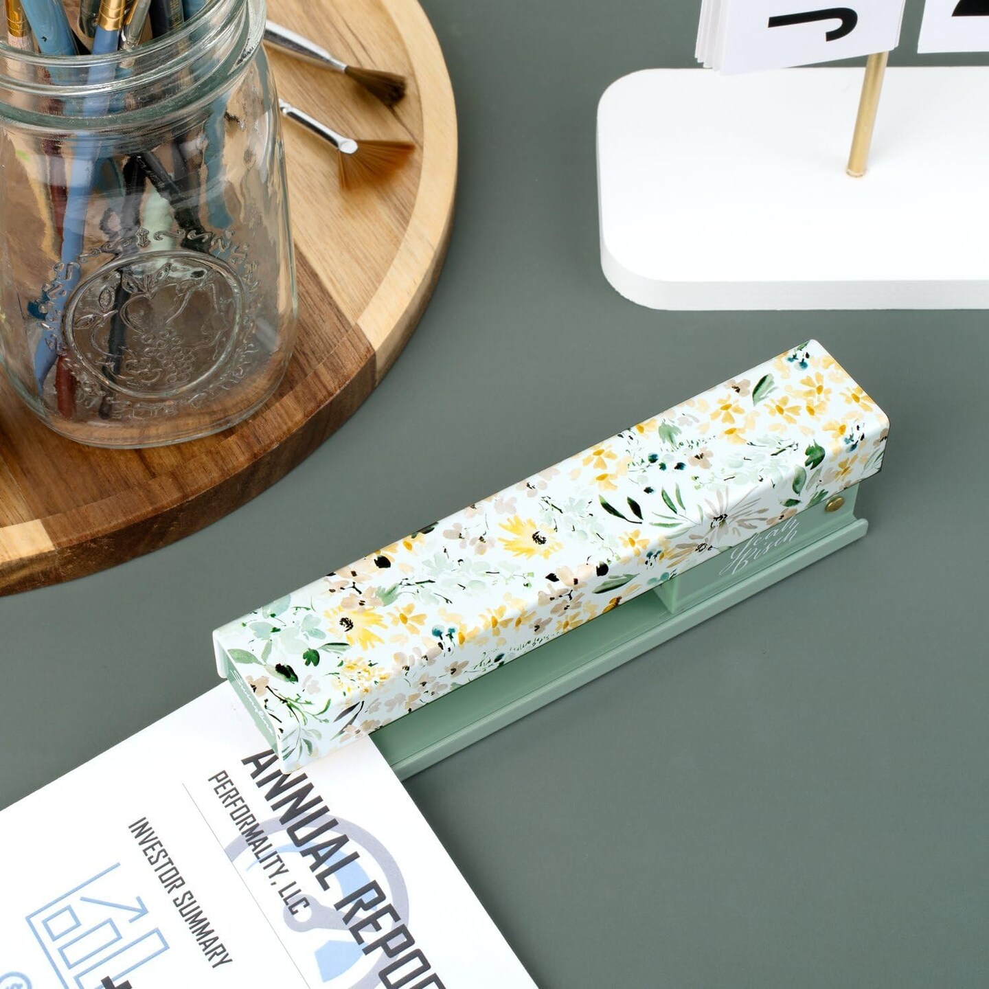 Stapler, 20 Sheet Capacity, Full Strip, Wildflowers, Colorful Fashion Design (S700034)