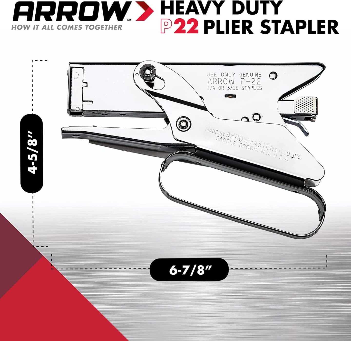 P22 Heavy Duty Handheld Plier Stapler for Crafts, Office, and Insulation, Uses 1/4-Inch and 5/16-Inch Staples