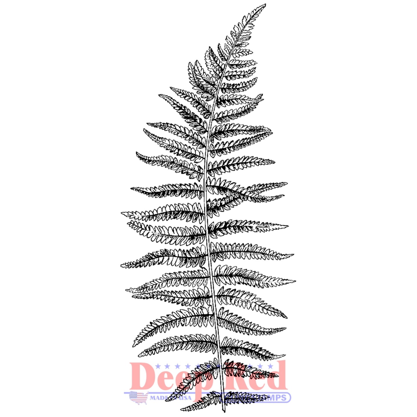 Deep Red Stamps Fern Leaf Rubber Cling Stamp
