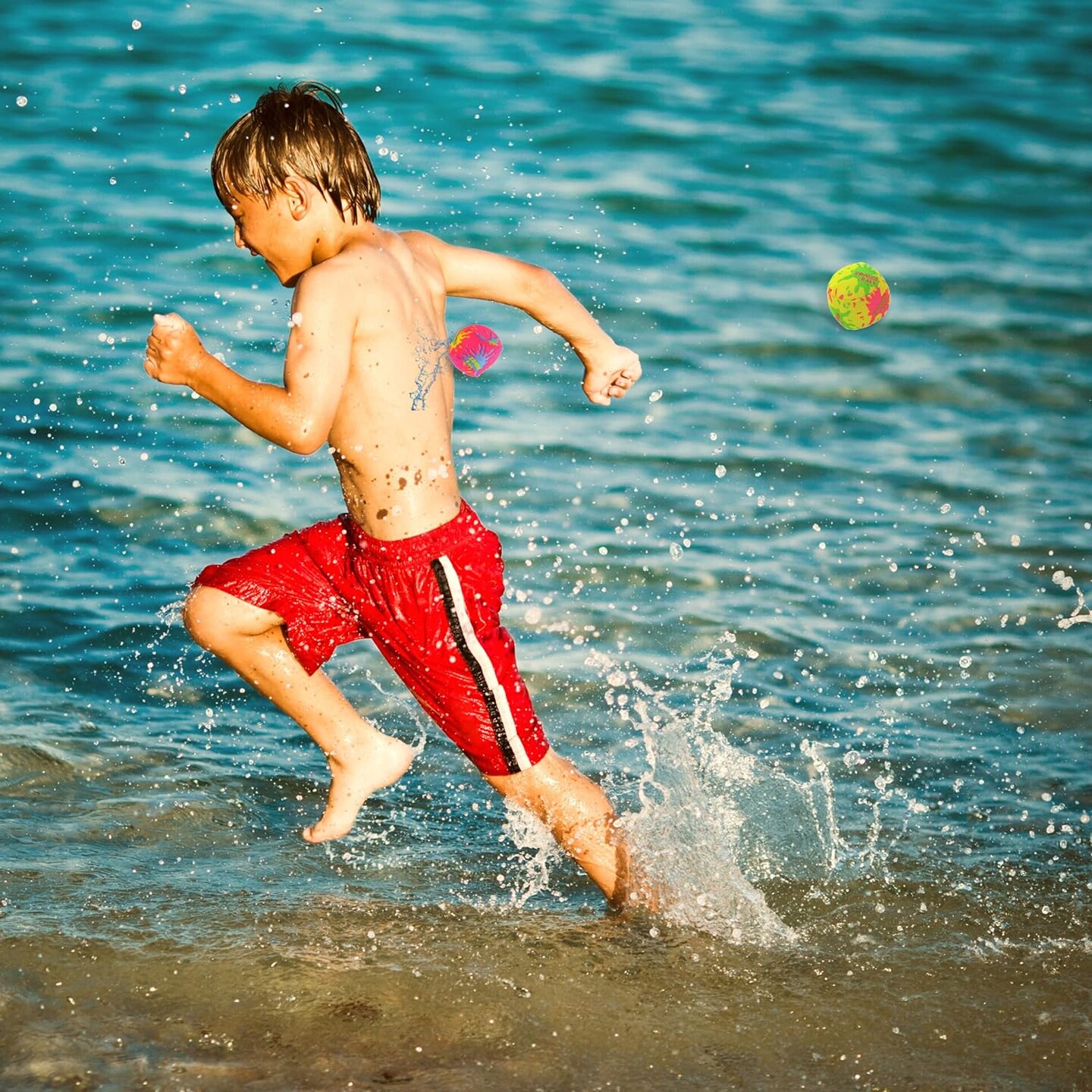 4E&#x2019;s Novelty 24 Pack Water Bomb Splash Balls - 2 inch Mini Water Absorbent Balls for Pool Beach Toys Party Favors for Kids