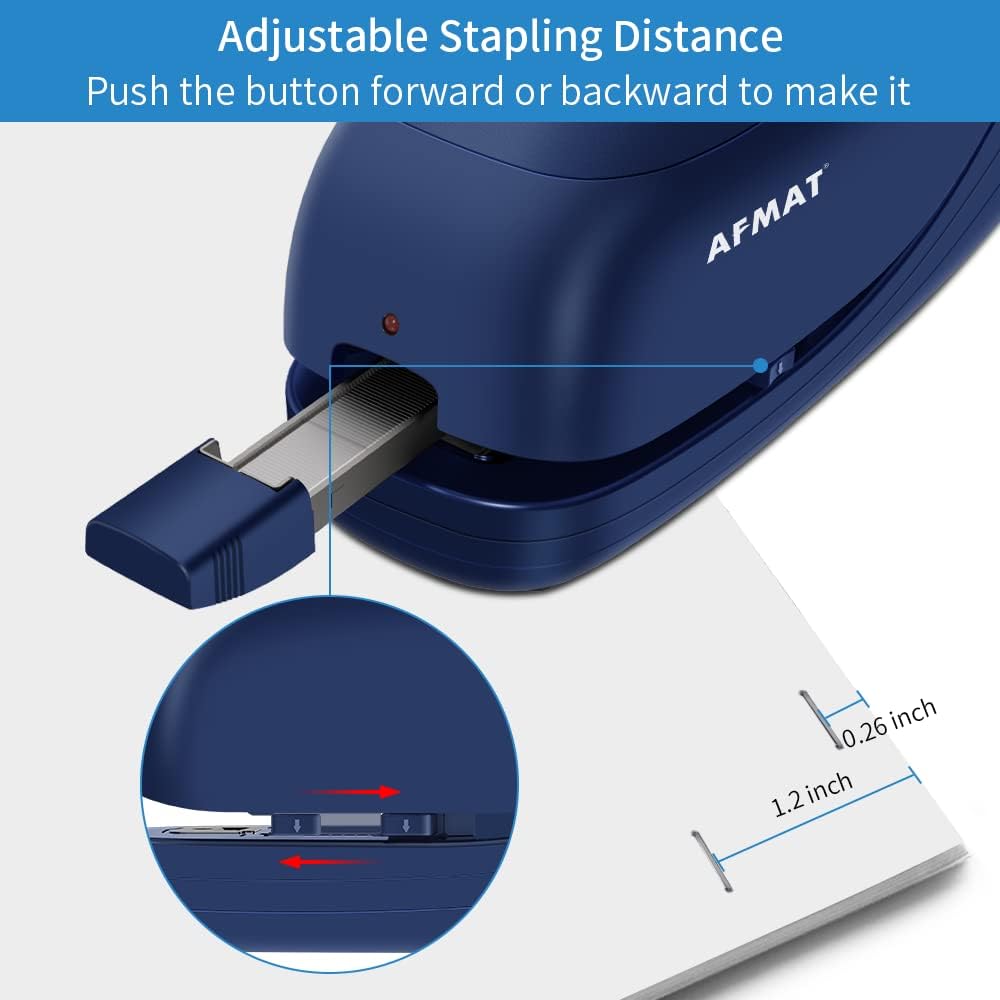 Electric Stapler, Automatic Stapler for Desk, Electric Stapler Desktop, AC or Battery Powered Stapler Heavy Duty, with Reload Reminder &#x26; Release Button, 25 Sheets Capacity, Blue
