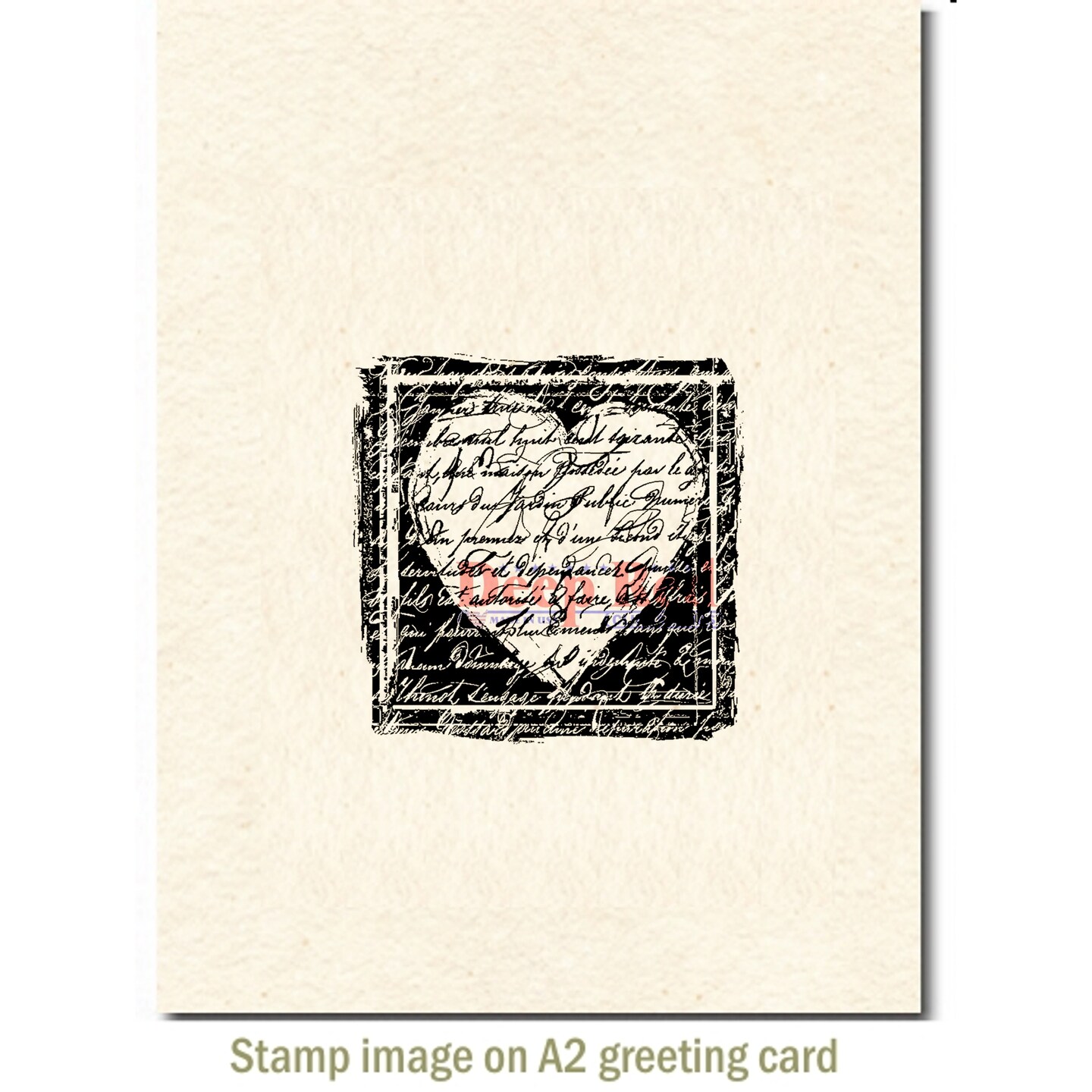 Deep Red Stamps Heart Script Rubber Cling Stamp