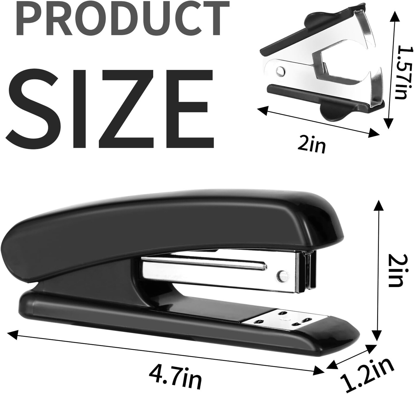 Black Modern Office Stapler, 25 Sheet Capacity, Automatic, Includes 1000 Staples and Staple Remover