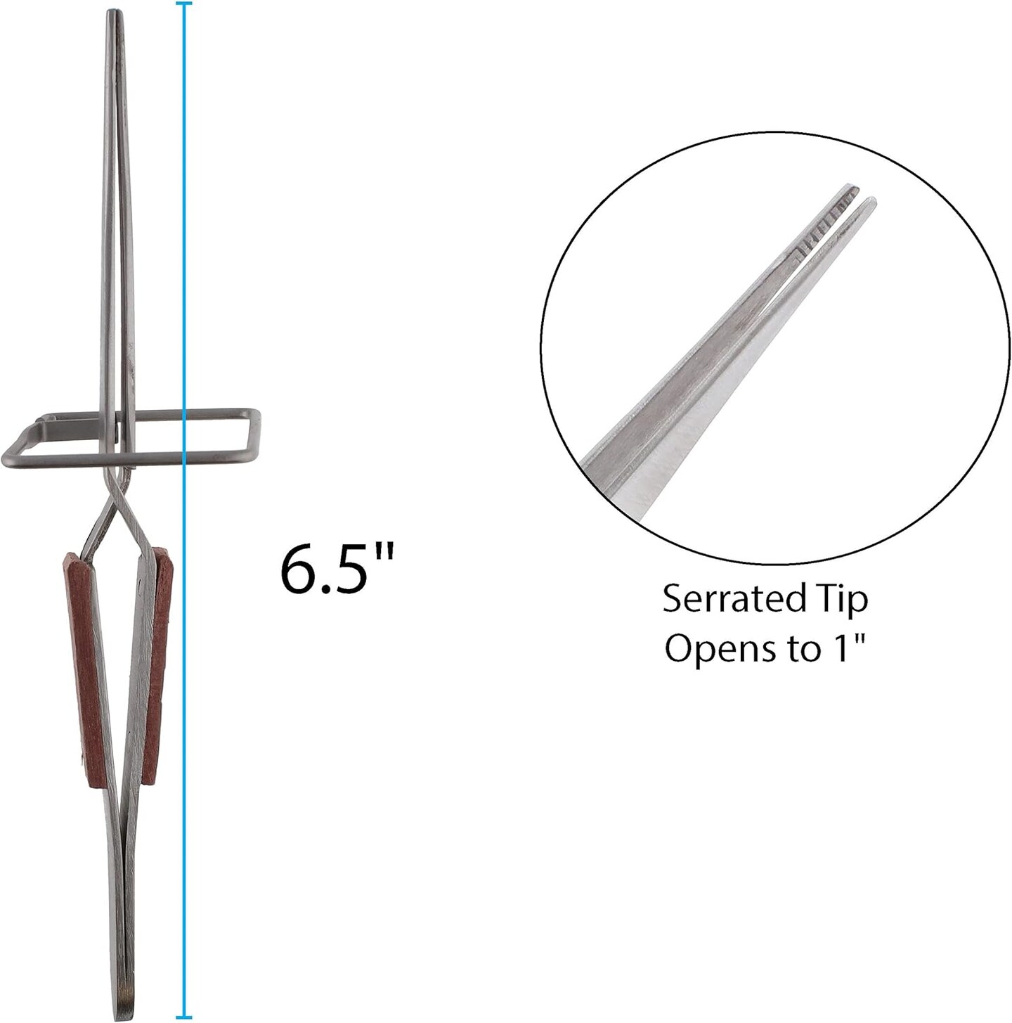 The Beadsmith Soldering Tweezers – 4-Sided Stand – 6.5 inches Long – Serrated Tip – Fiber Grip Handle – Precision Tool for Handling Stones During Soldering and Jewelry Making
