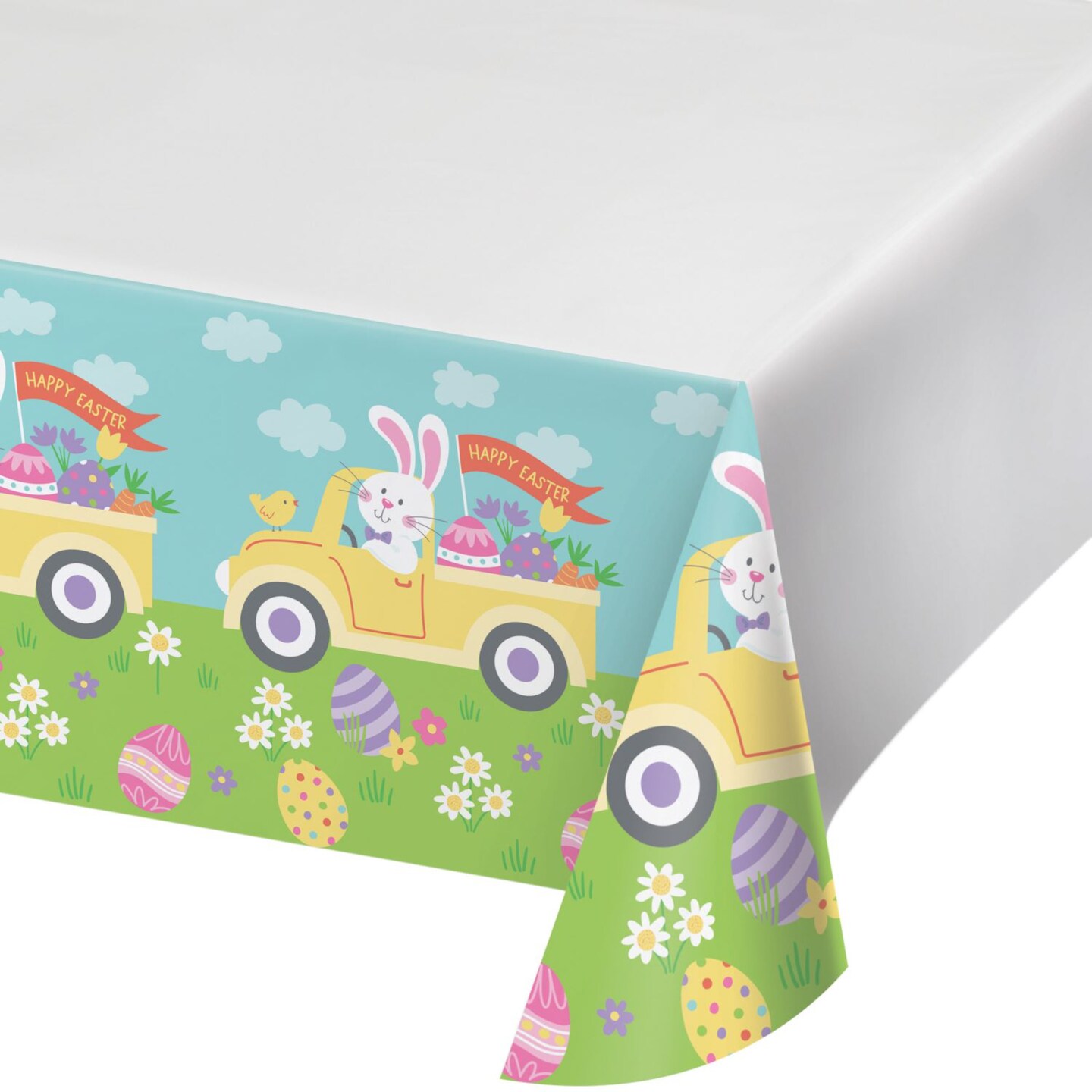 Party Central Hippity Hoppity Easter Disposable Paper Tablecloths - 96&#x22; x 54&#x22; - Club Pack of 12