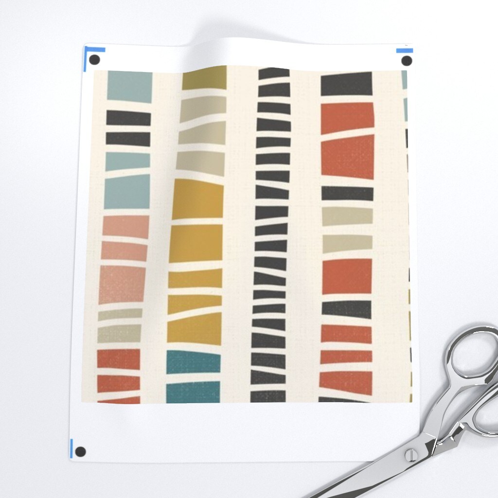 Colorful Mid Century Multi Colored Custom Printed Fabric by Spoonflower Various Fabrics by the Yard or Fat Quarter