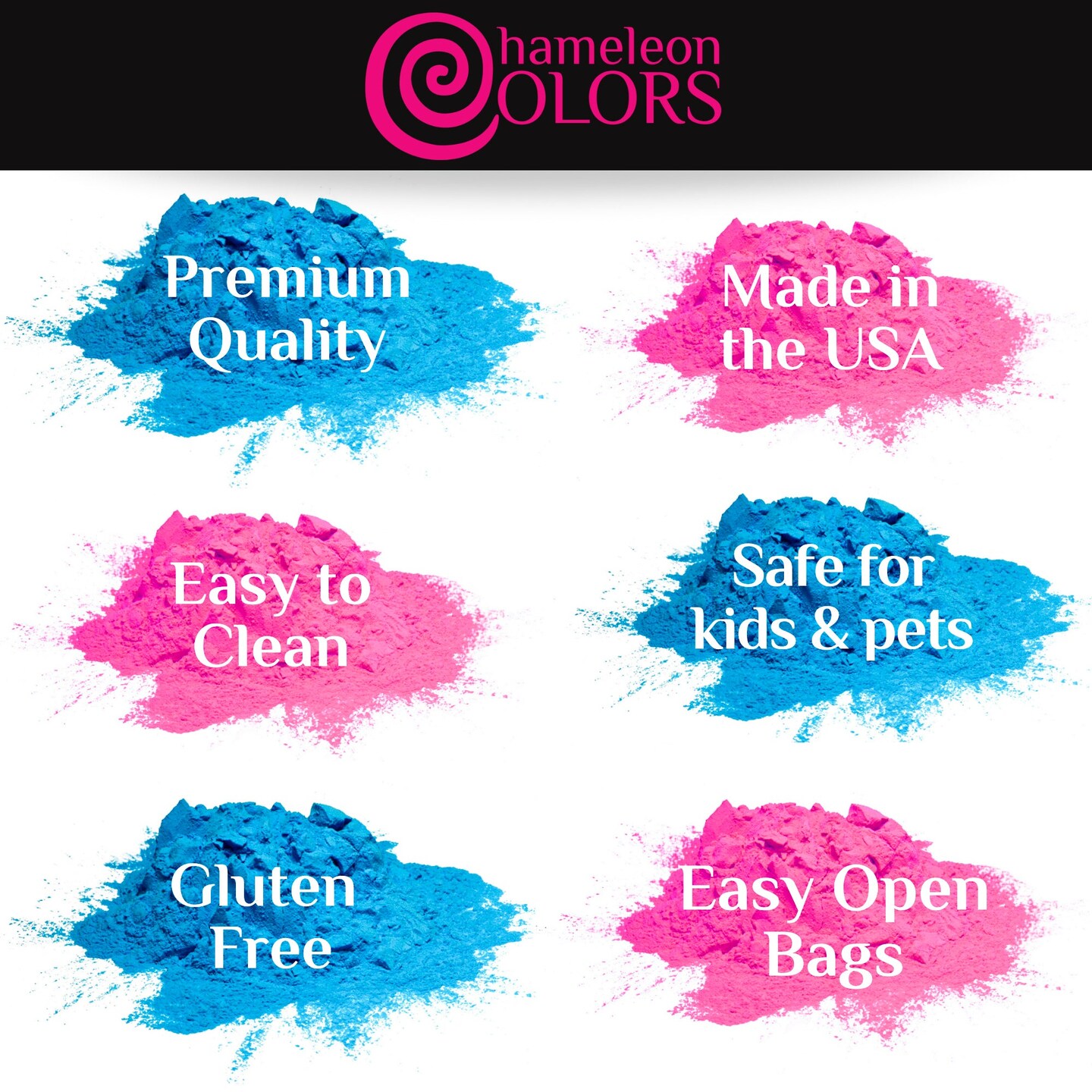 Pink Gender Reveal Powder | 70 Gram Blackout Packets | 10 Count