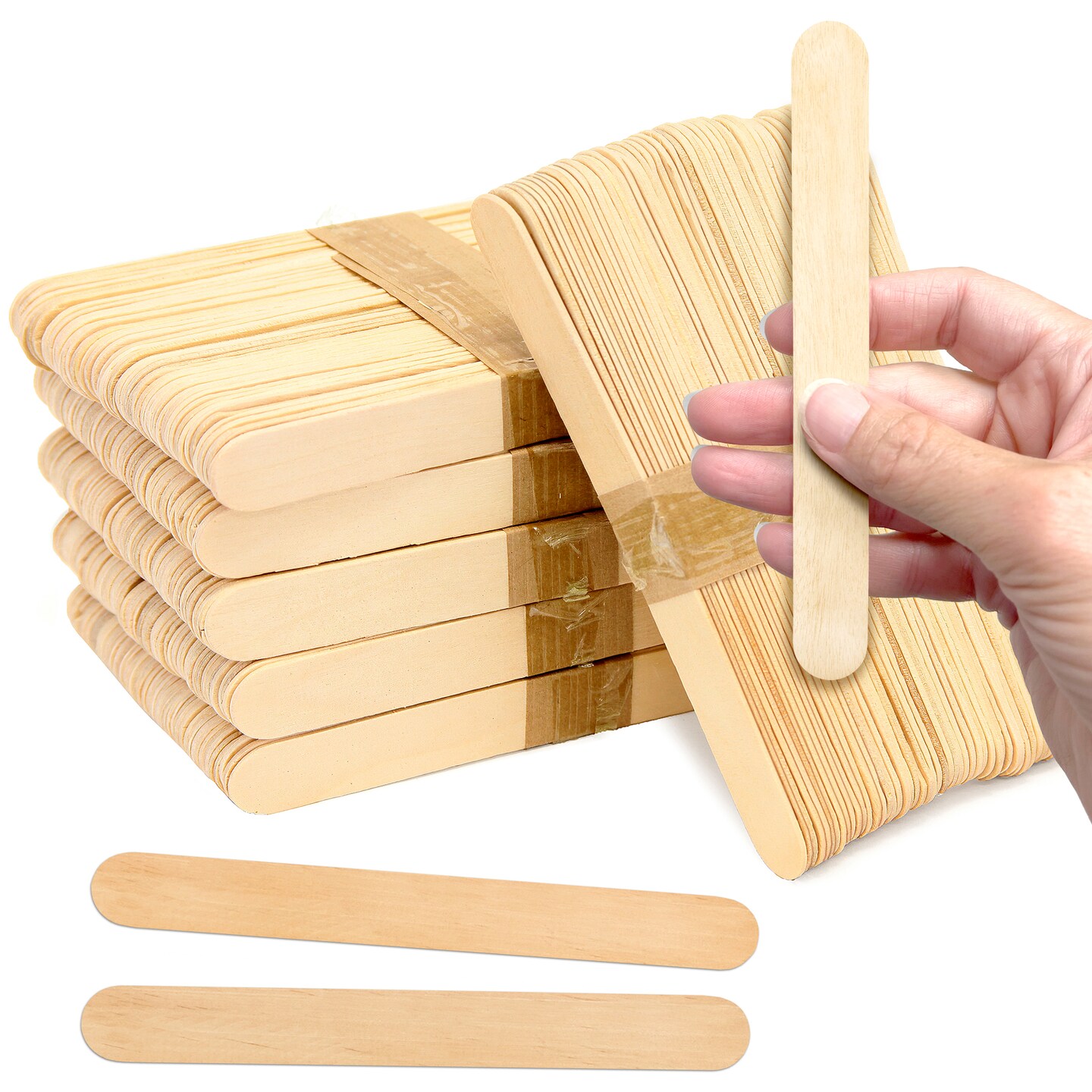 CraftySticks 6 Inch Jumbo Wood Popsicle Sticks for Crafts and STEM Learning