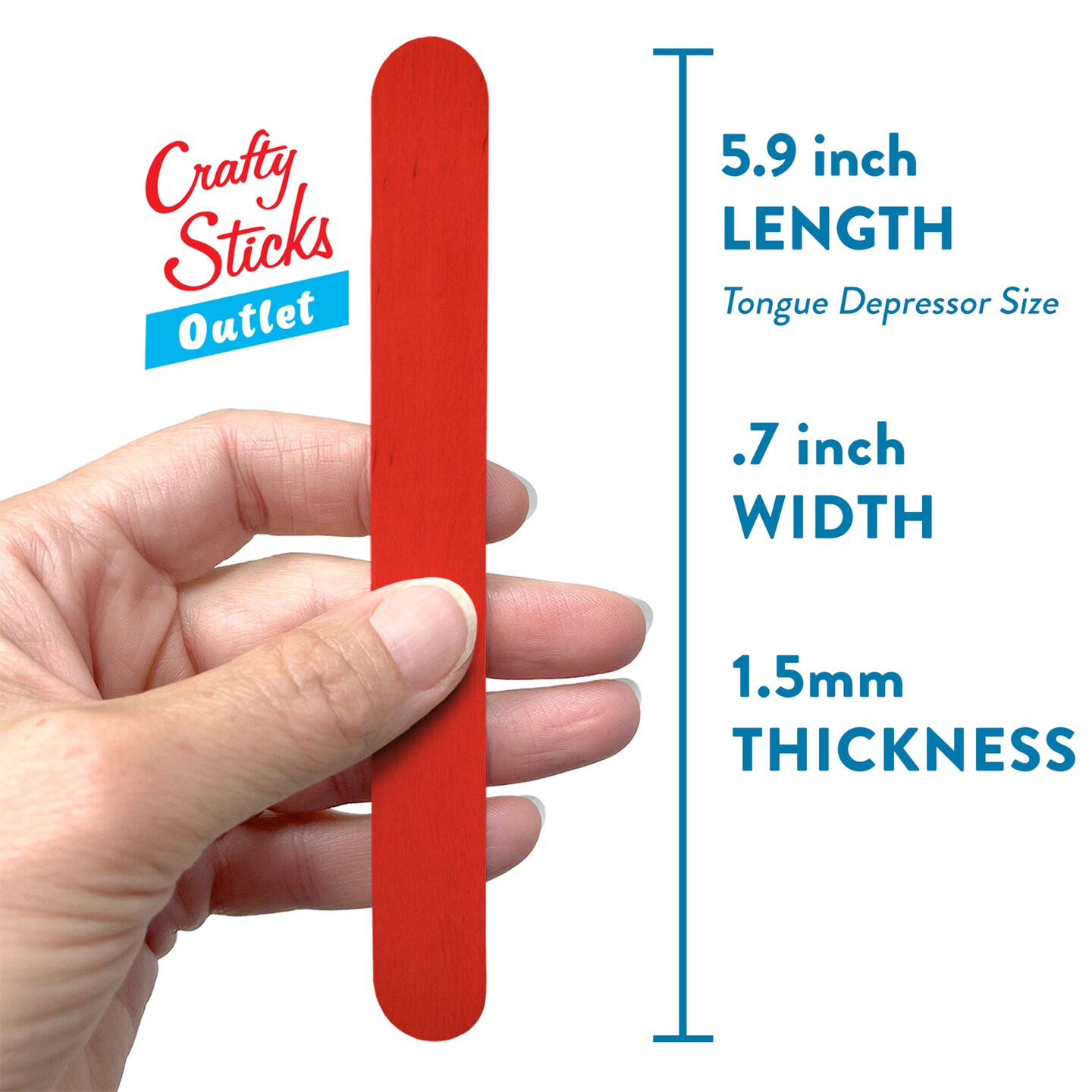 CraftySticks 6 Inch Jumbo Wood Popsicle Sticks for Crafts and STEM Learning