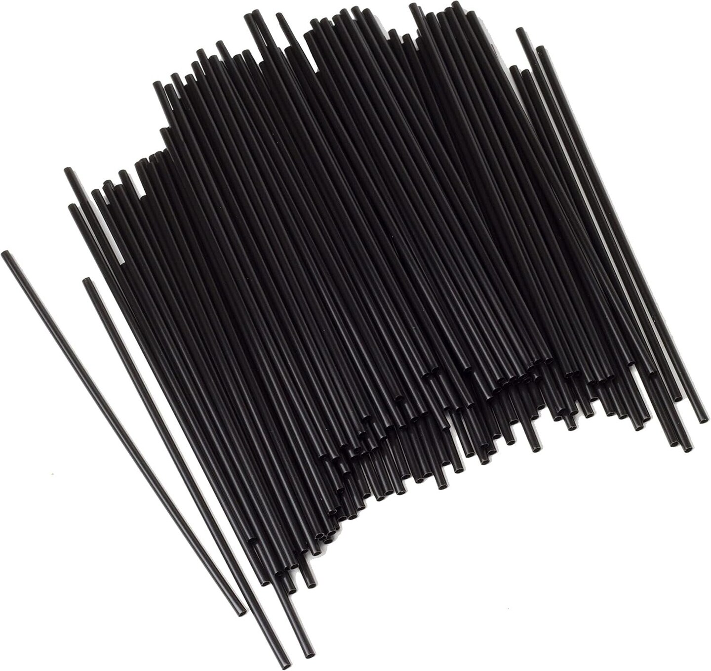Chef Craft 150 Piece 5" Long Plastic Cocktail or Coffee Stirrer Straws Set - Black
