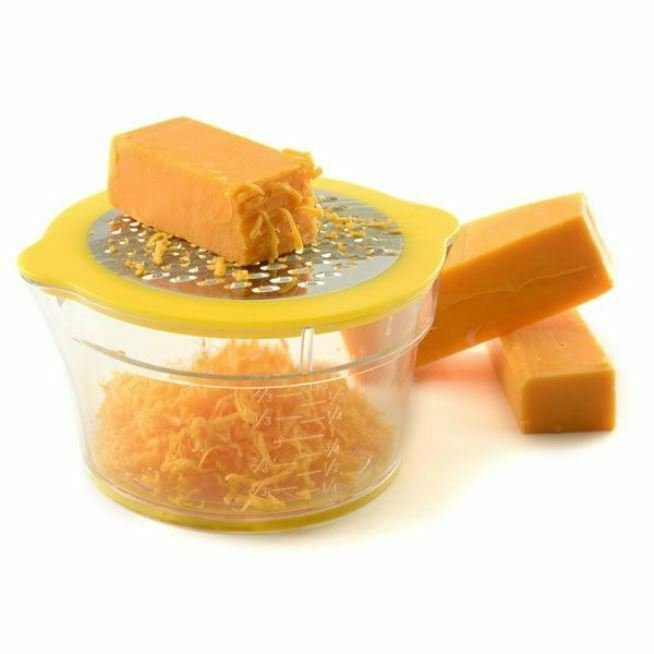 Norpro Corn Cob Stripper / Cheese Grater with Non-Slip Measuring Cup Catch Base
