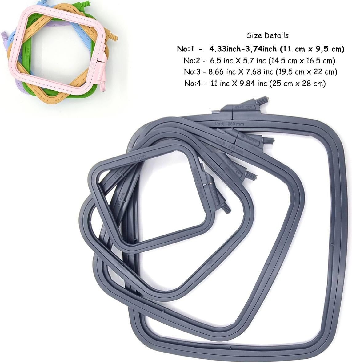 Plastic Square Hoop Nurge 170-14 Anthracite