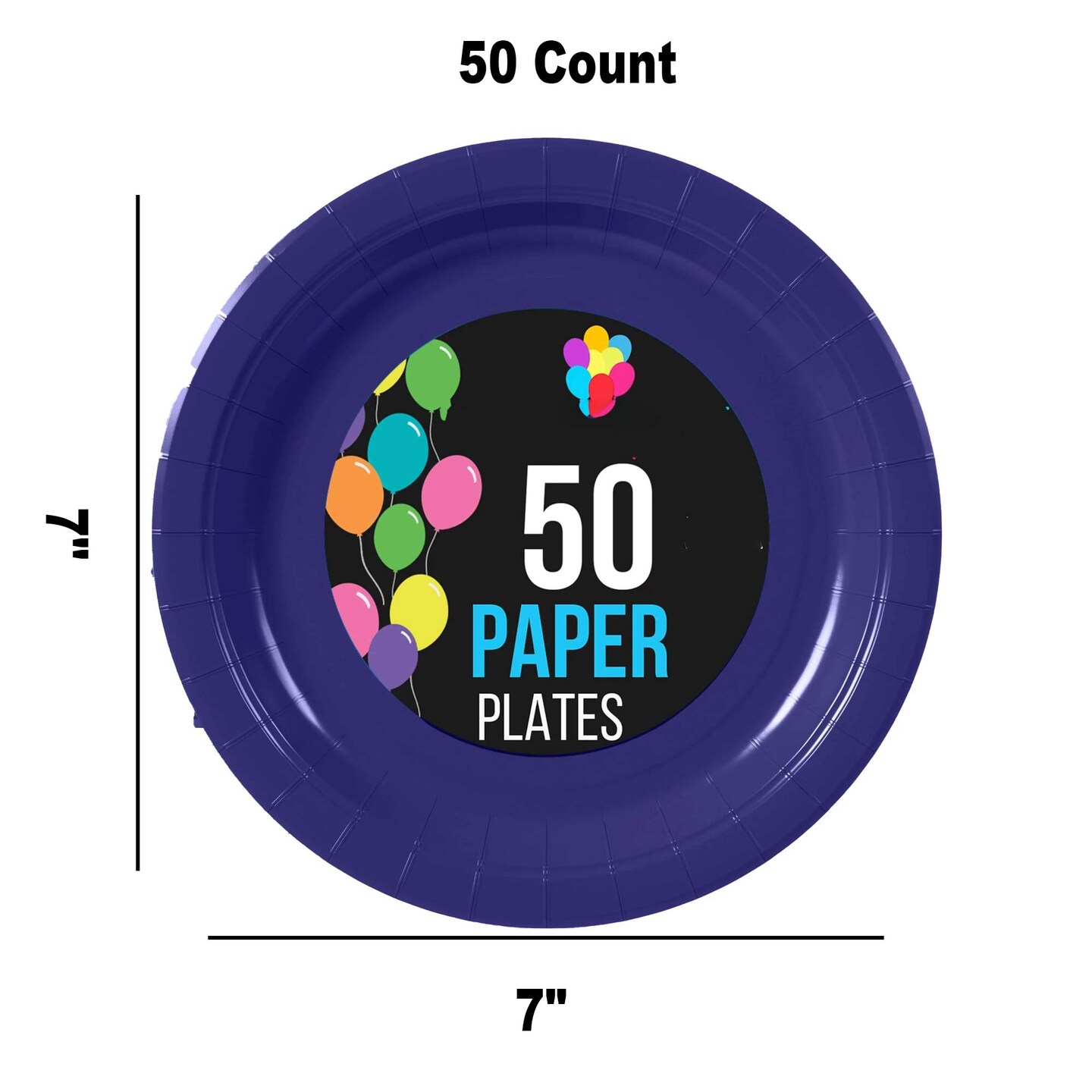 50 Count Navy Paper Plates Durable Disposable Elegant Party Plates For Events 7 Inch