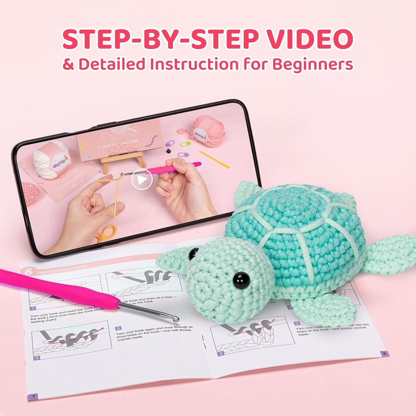 Crochet Kit for Beginners - (Blue Sea Turtle)