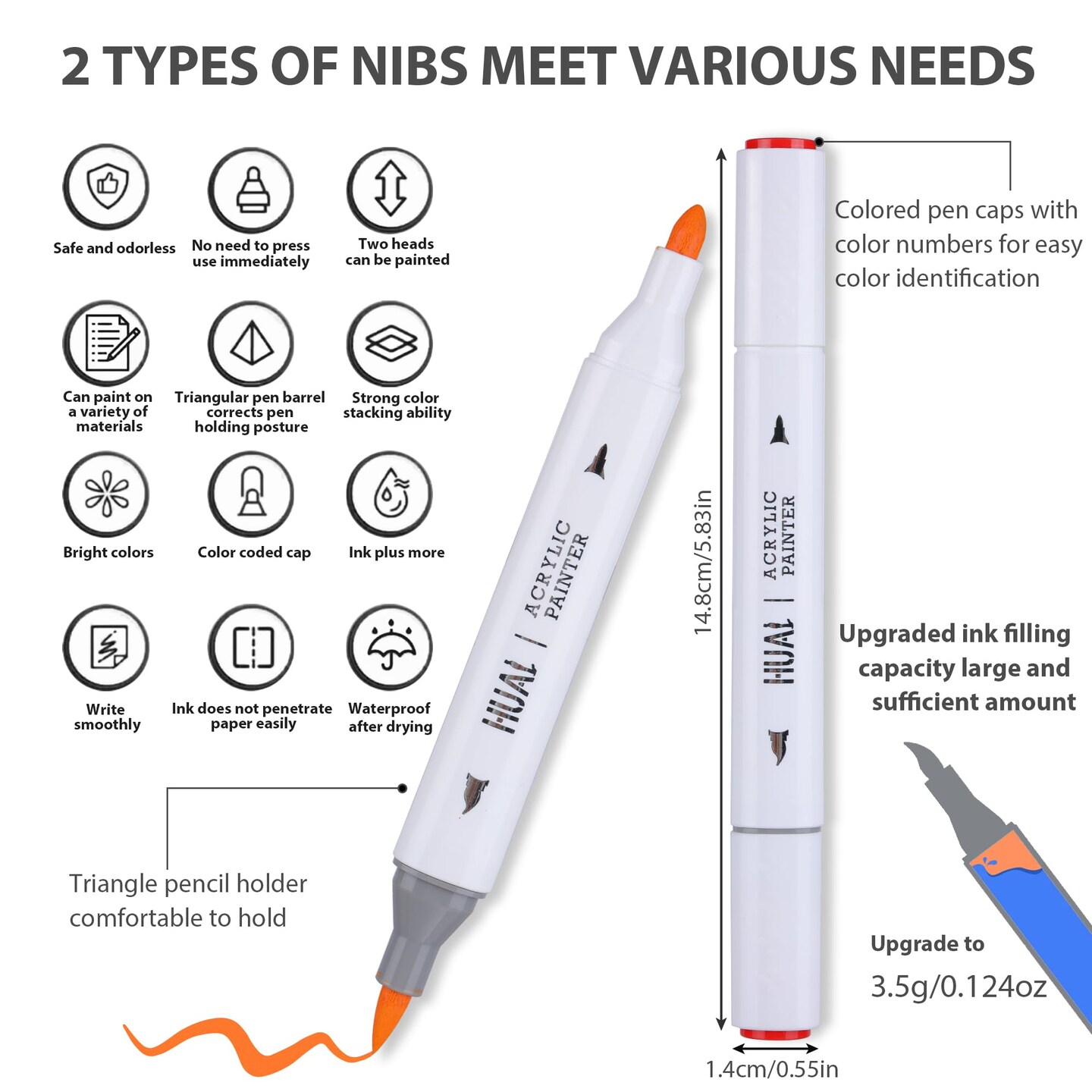 Art Fabric Markers Pens, 36 Colors Dual Tip Fabric Markers Permanent Markers for Clothes, T-shirt, Shoes, Hats, Non-Toxic & Child Safe, No Fading, Card Making