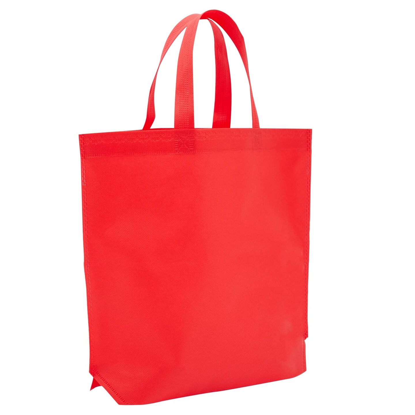 10 Pack Reusable Tote Bags with Handles for Shopping, Bulk Cloth Bags for Groceries (15x12.5 in, 5 Assorted Colors)