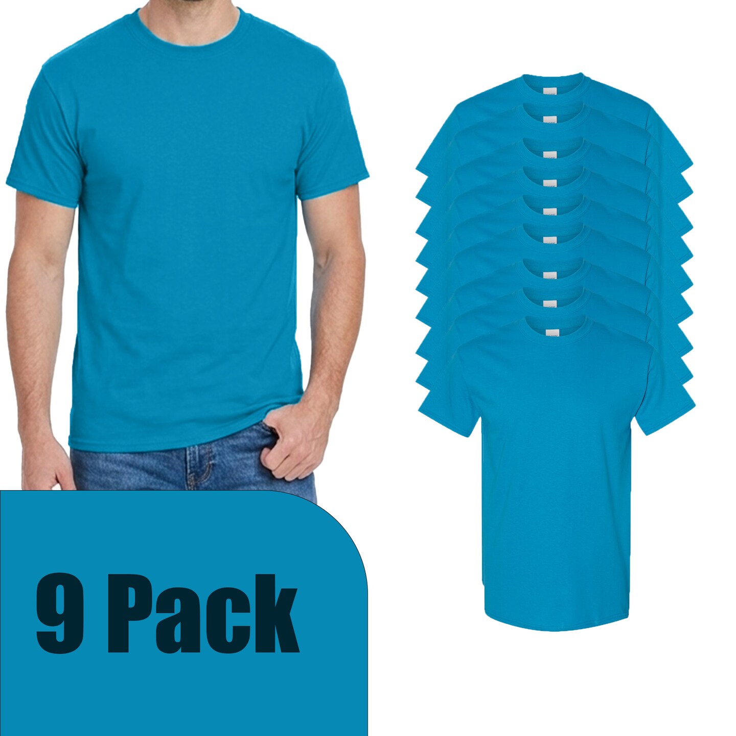 Gildan Men's Heavy Cotton T-Shirt, Soft Cotton Craft & Custom Shirt Blank Sapphire Tee