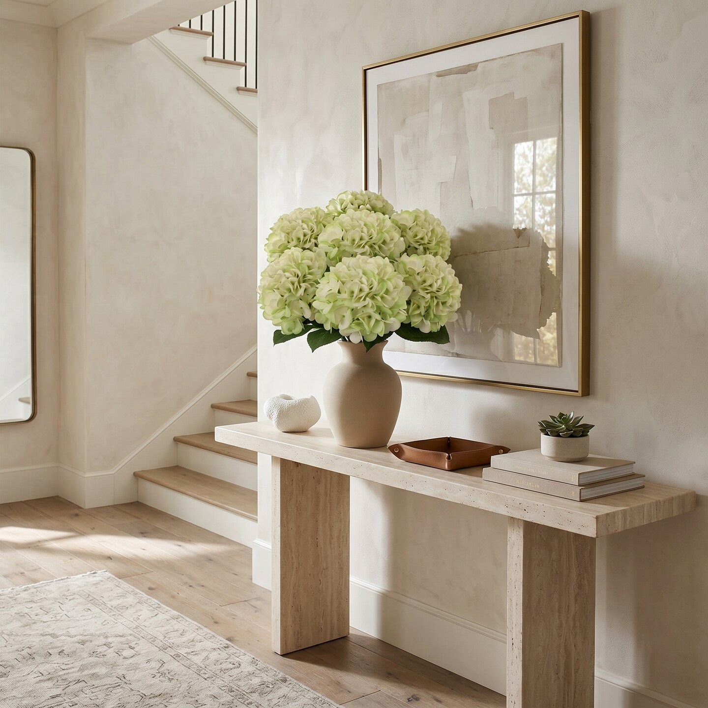 Delicate 18-Inch Light Green Hydrangea Stem Set of 12 - Stunning 7-Inch Diameter - Perfect for Home Decor, Wedding Arrangements, and Special Occasion Floral Displays, Floral Home by Artificial Flowers