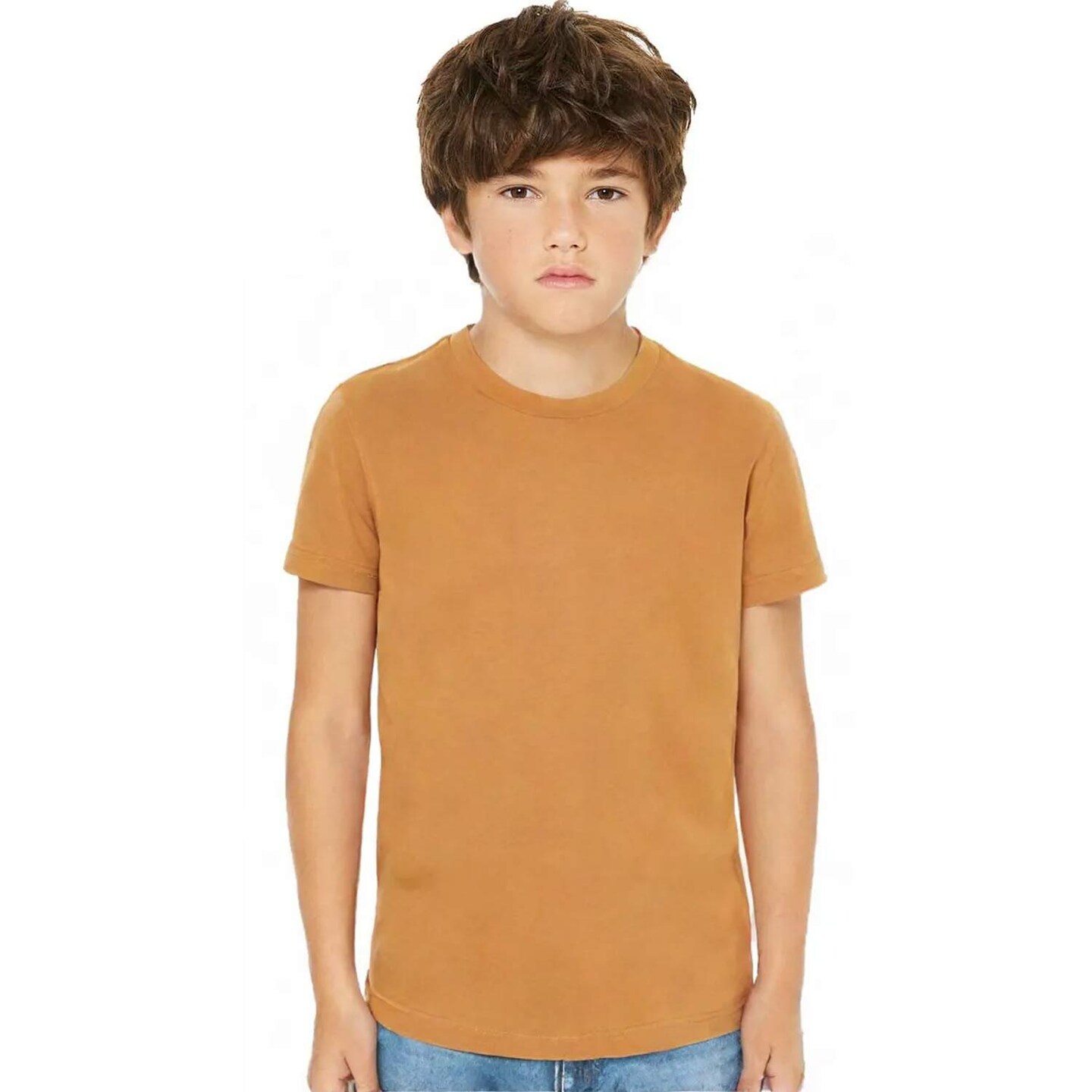 BELLA+CANVAS Youth Short Sleeve Crewneck Jersey Tee Soft Cotton Kids T-Shirt Lightweight School & Custom Print Shirt