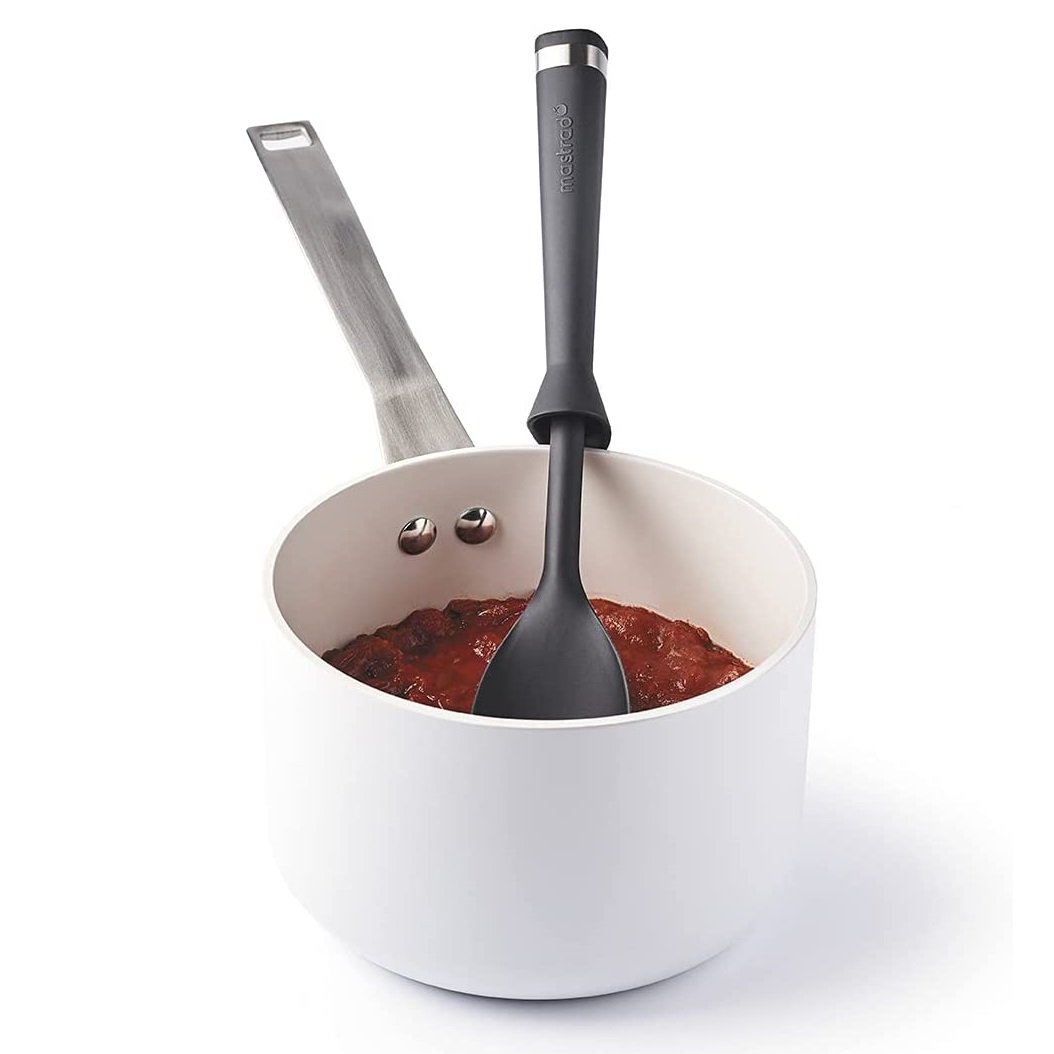 Mastrad 12&#x22; Silicone Standing Spoon - Self Balancing Spoon Stands On Its Own - No Mess, No Spoon Rest
