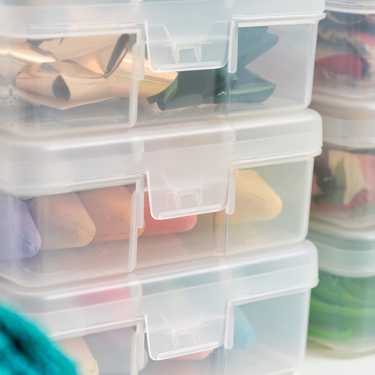 IRIS USA Pencil Case Box Storage Container for Organizing with Snap Lid, 18-Pack, Clear, Small