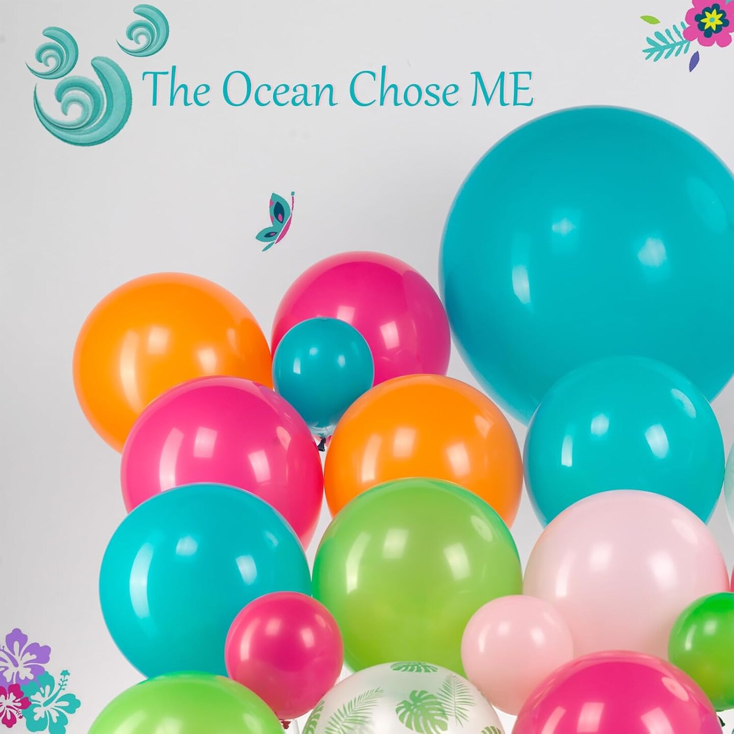 Hot Pink blue orange and green balloons 150pcs with Palm Leaves Balloons For Animation theme Balloon Garland arch kit