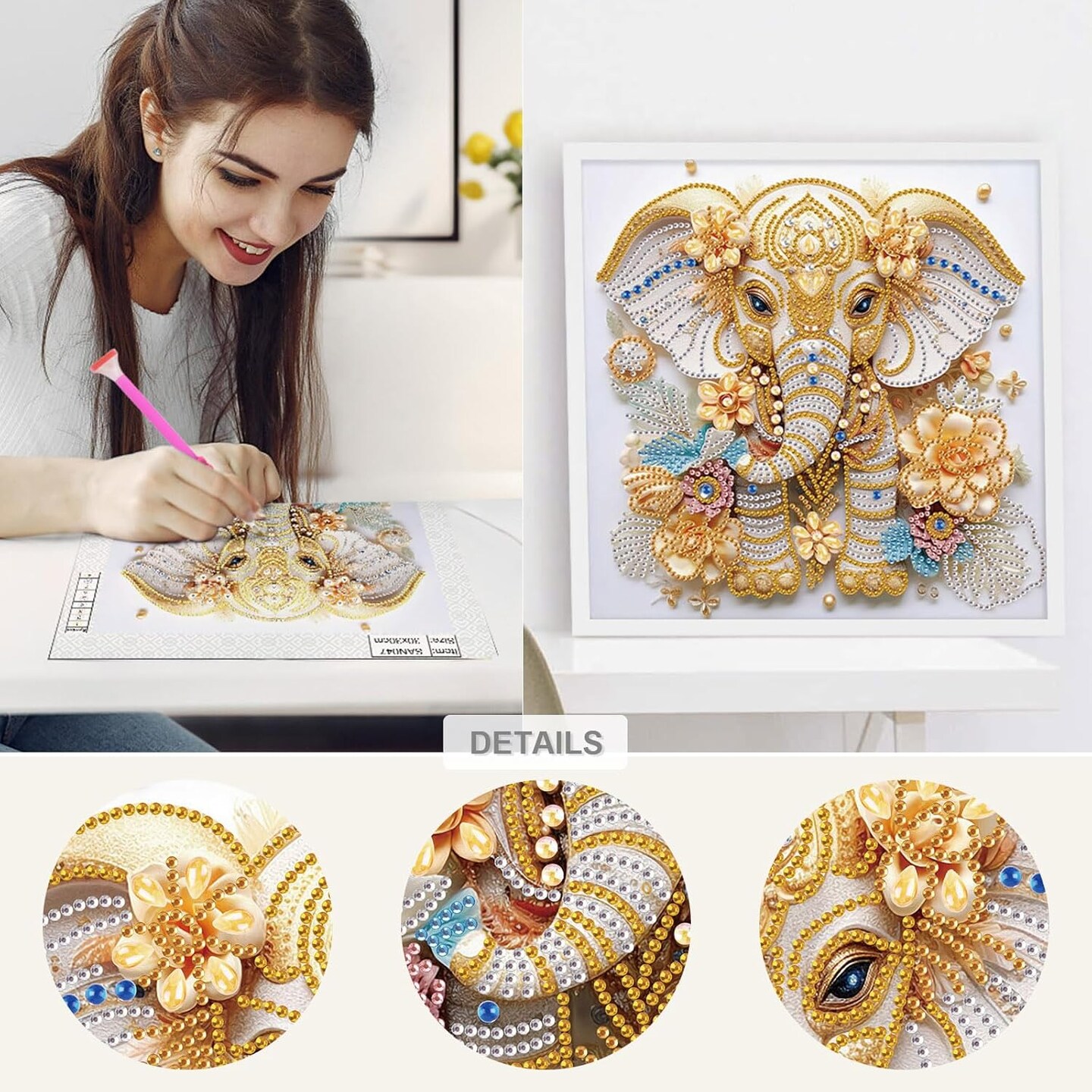 MAXBYE 5D Paysage Diamond Painting Kits, Diamond Art Ville Grecque DlY Peinture Diamant Complet