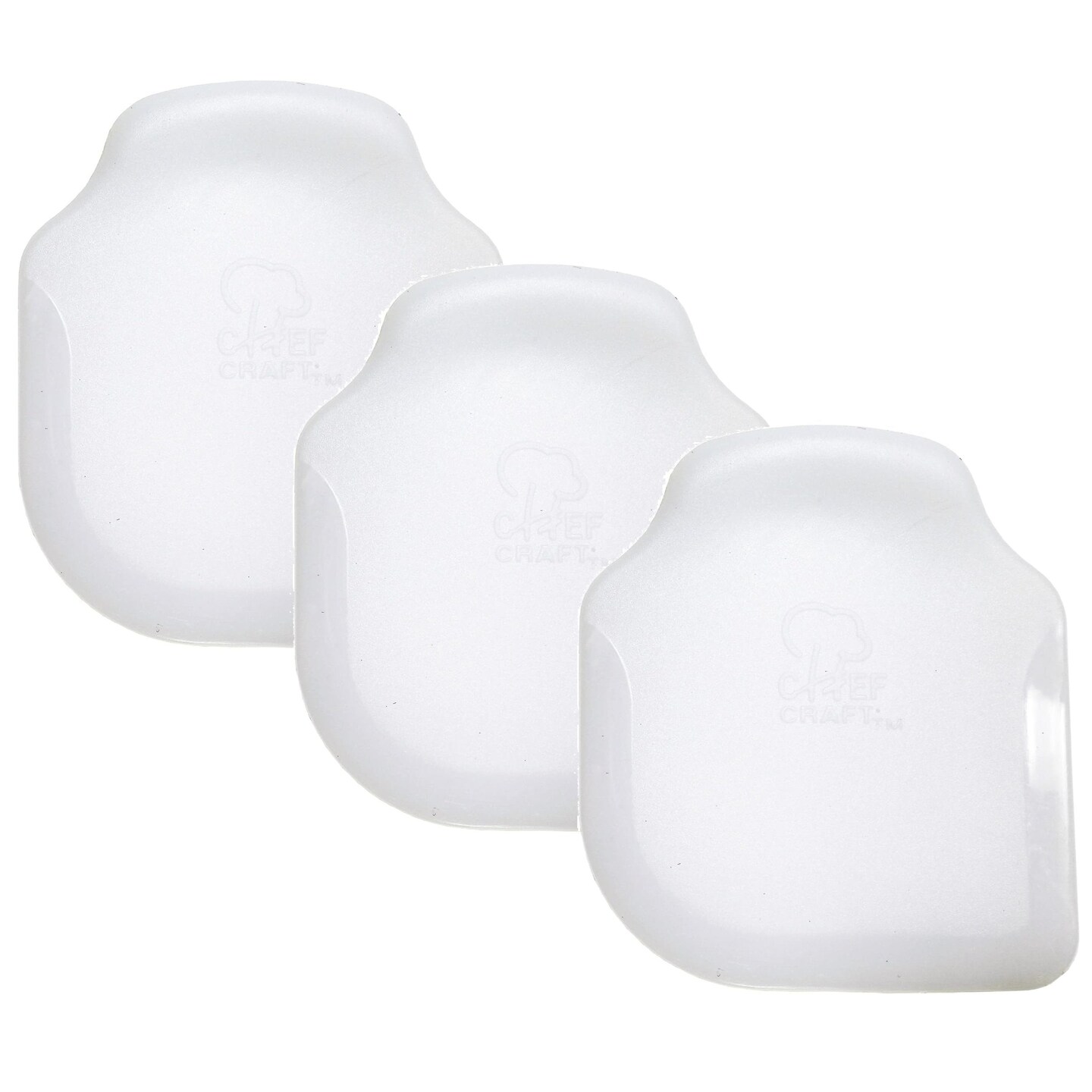 Chef Craft 3&#x22; x 2.5&#x22; Durable Non-Scratch Plastic Pan Scraper Tool - White