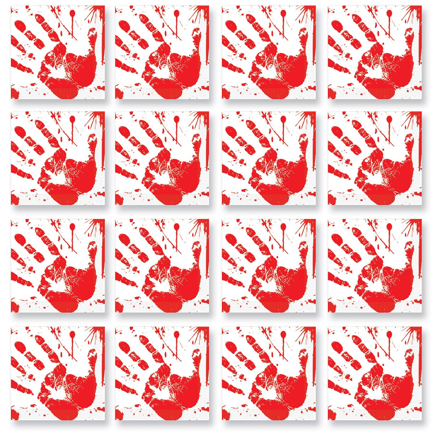 192 Pack Beistle Halloween Bloody Handprints Luncheon Napkins