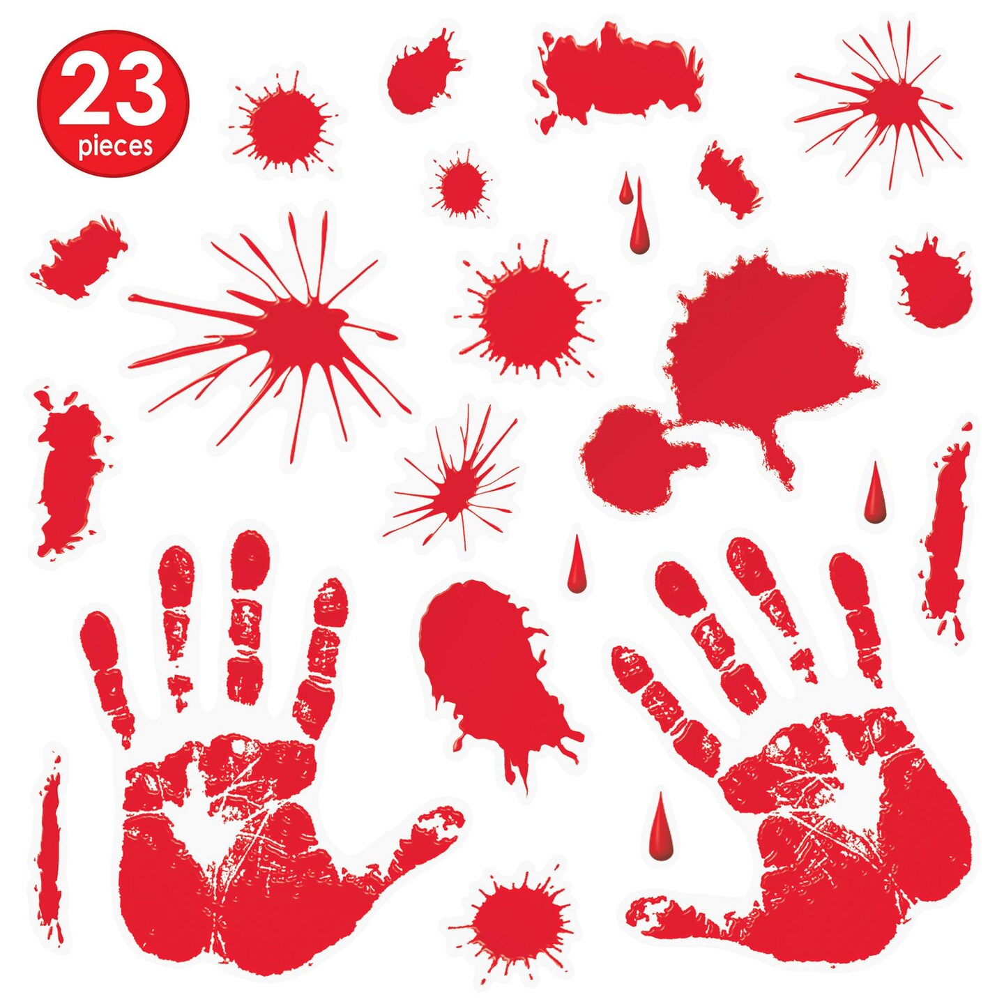 276 Piece Beistle Halloween Bloody Handprint Clings