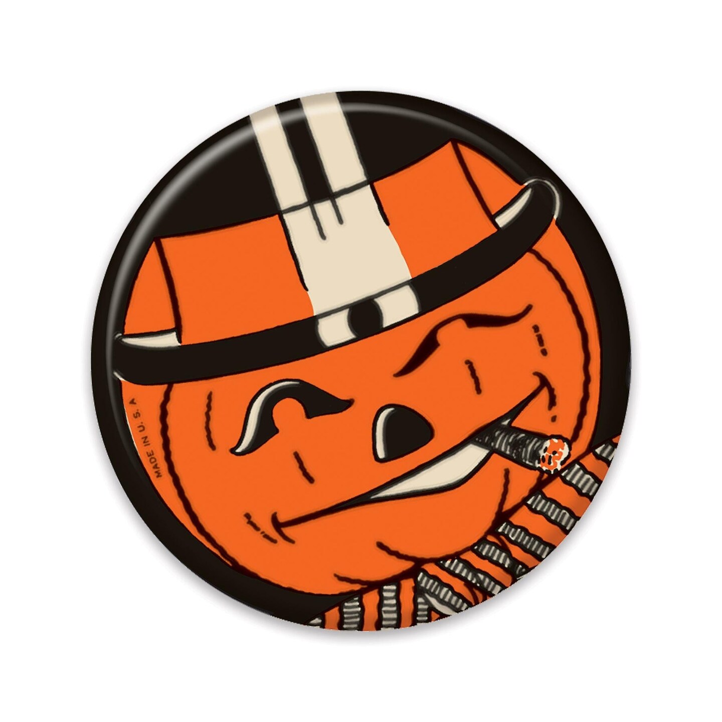 6 Pack Beistle Vintage Halloween JOL Button- Orange Pumpkin