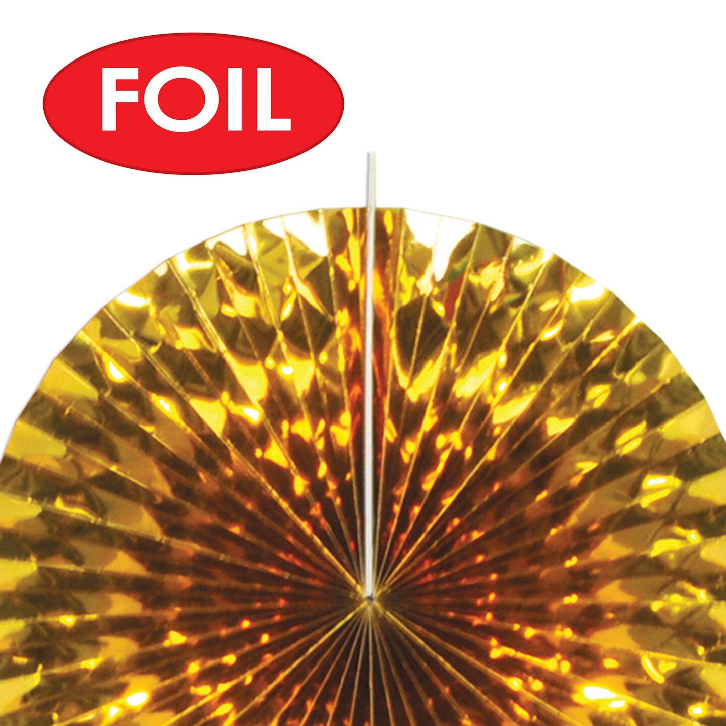 60 Piece Beistle New Year&#x27;s Eve Paper/Foil Decorative Fans - Asst black/gold