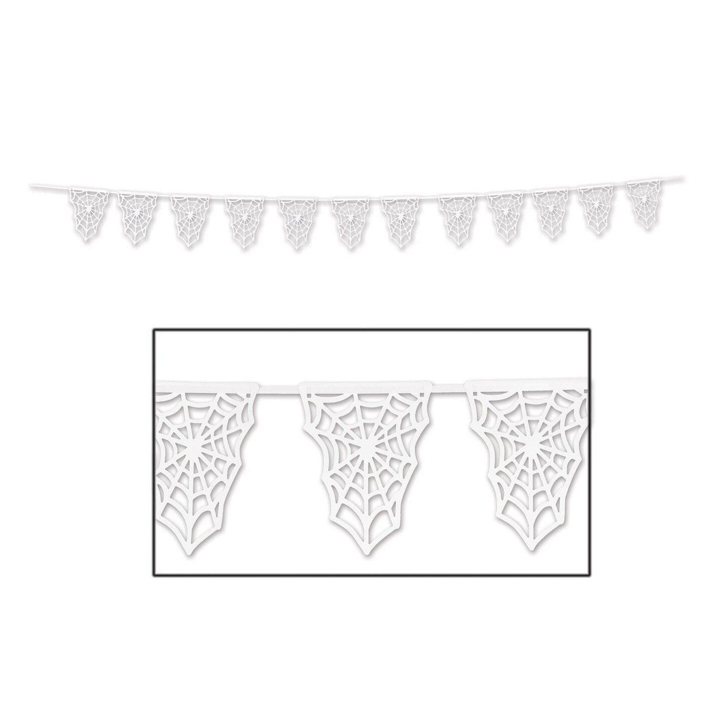 12 Pack Beistle Halloween Die-Cut Spider Web Pennant Banner