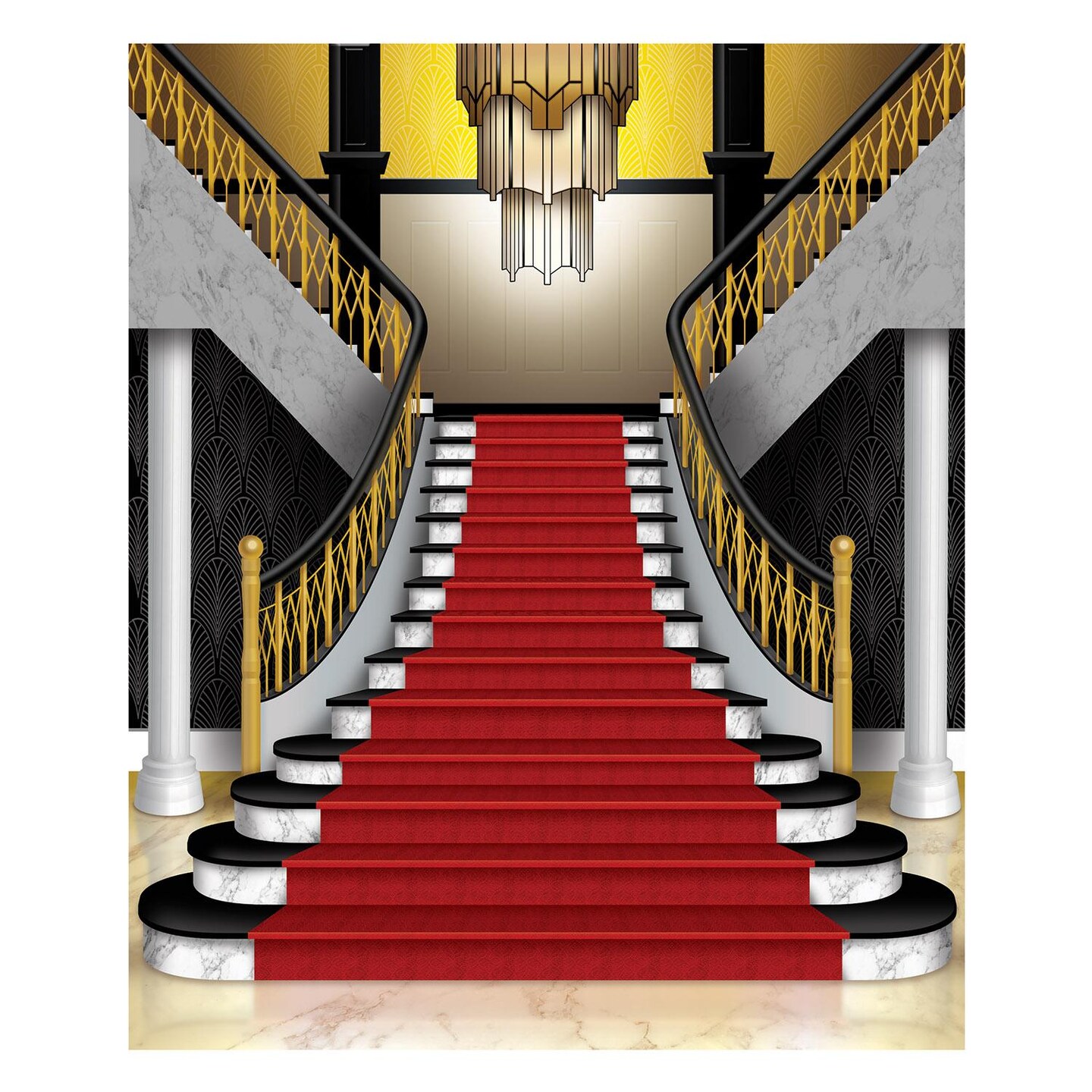 6 Pack Bulk Grand Staircase Party Insta-Mural Decoration Photo Op