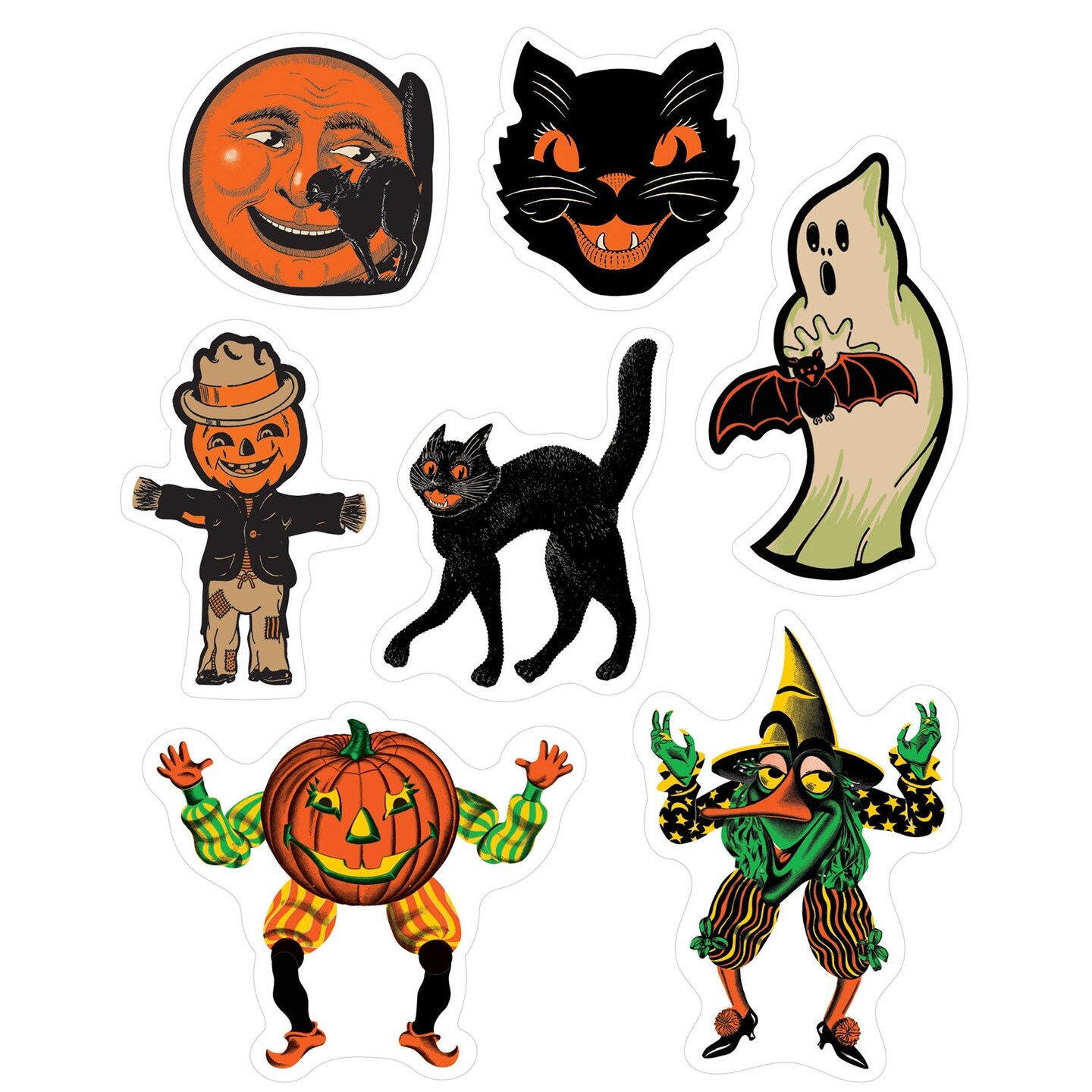 12 Pack Beistle Vintage Halloween Cling Sheet