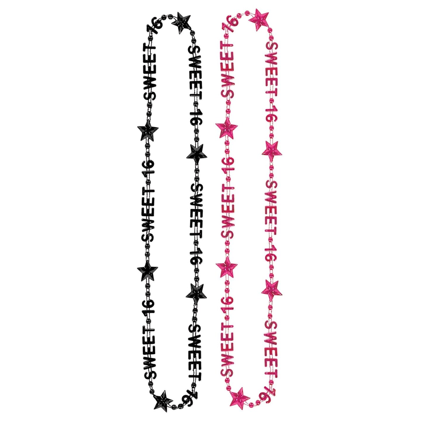 24 Pack Beistle Sweet 16 Birthday Party Bead Necklaces