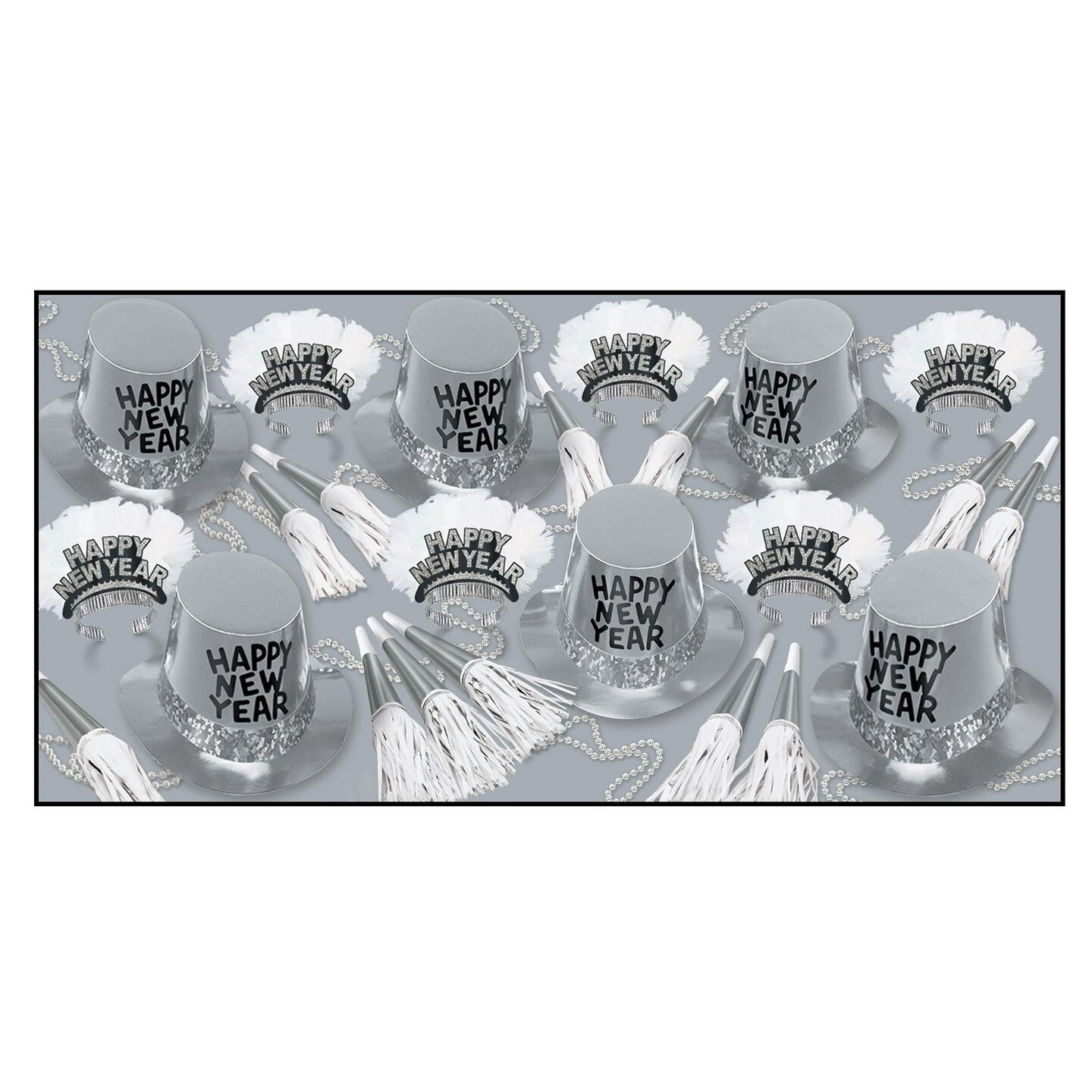 Beistle New Year&#x27;s Eve Platinum Party Kit for 25 People