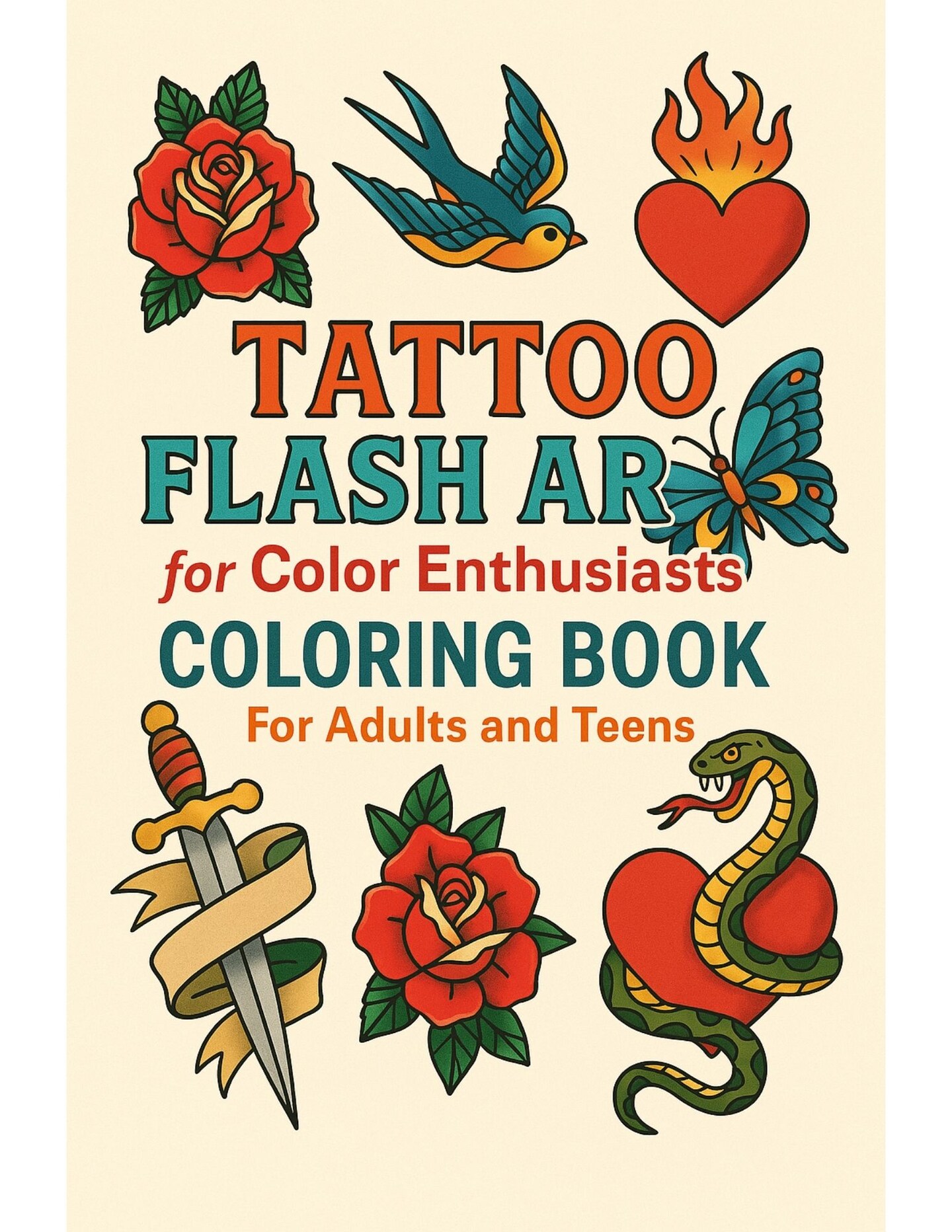 TATTOO FLASH COLORING BOOK タトゥーフラッシュ 本 TATTOO FLASH COLORING BOOK タトゥーフラッシュ