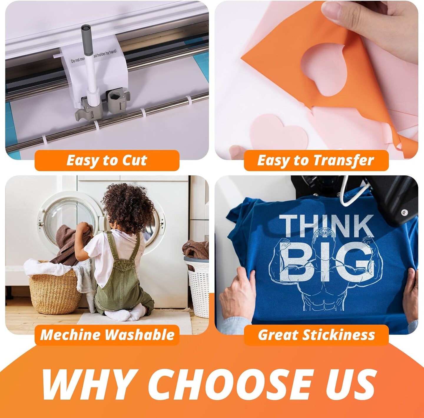 Heat Transfer Vinyl HTV Vinyl Bundle, 65 Pack Iron on Vinyl for T-Shirts 41 Assorted Colors