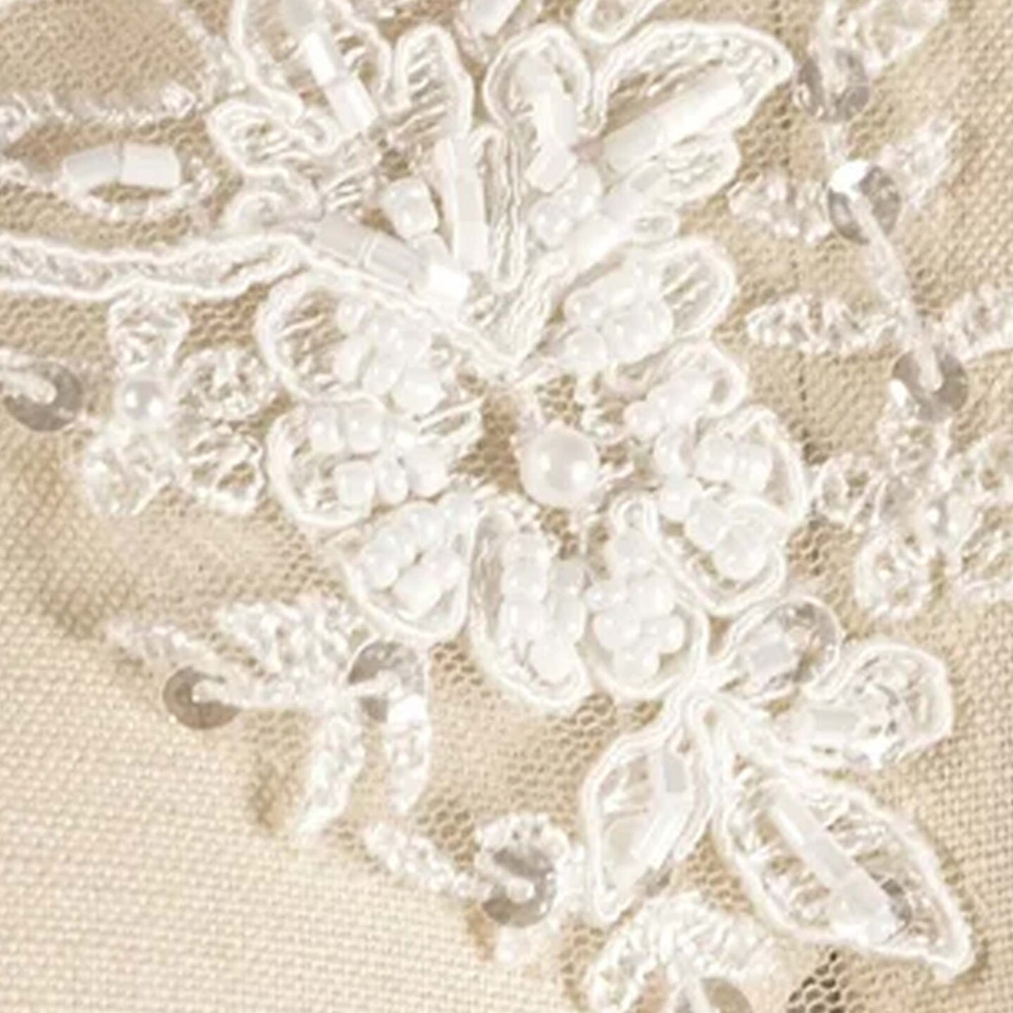 1 Yard Elegant Ivory Beaded & Sequined Scalloped Bridal Lace Trim 6"-3.25"