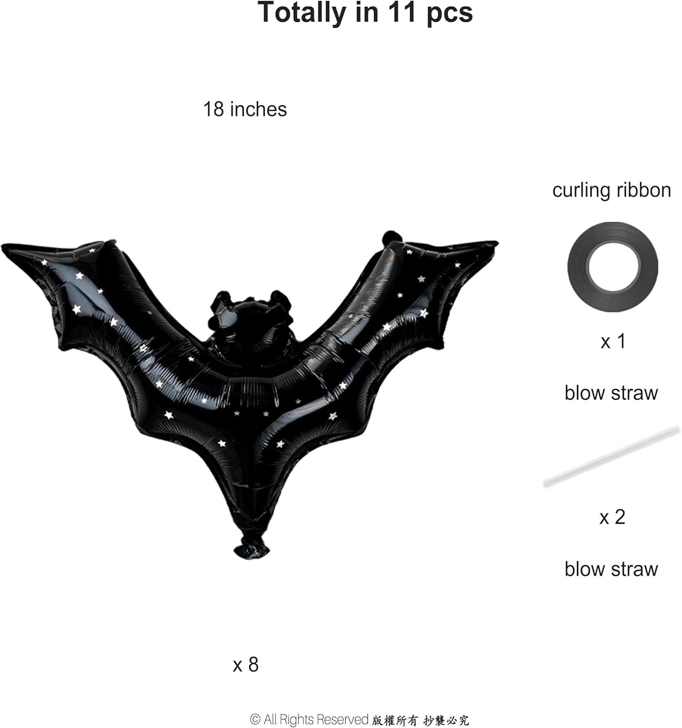 Bat Balloons Black Halloween Decorations