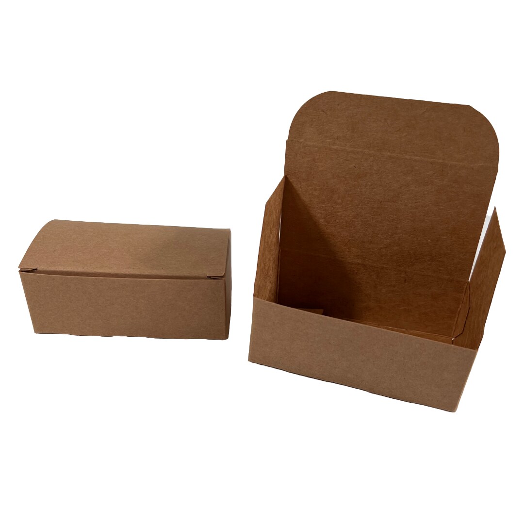 Made in USA - 50 Boxes - 2 Truffle Wedding Favor Kraft (chocolate box) - Fillable (empty) - 3-9/16&#x22; x 2-1/16&#x22; x 1-5/16&#x22; - Food Safe